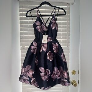 L'ATISTE Strapless Satin Dress